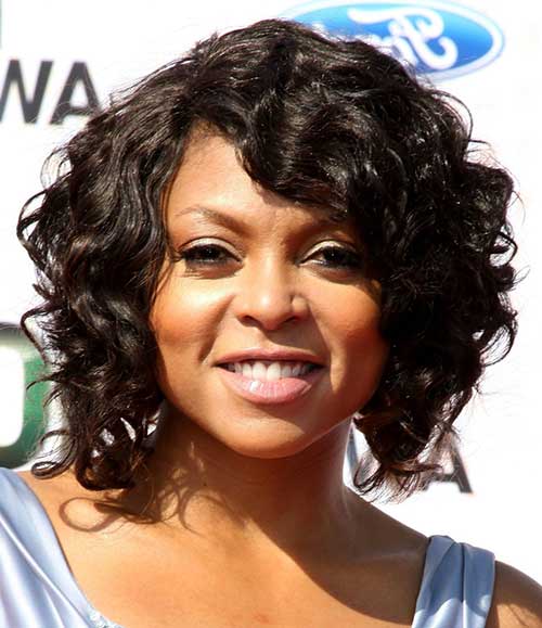 black women Chin-Length Bob short curly hairstyle