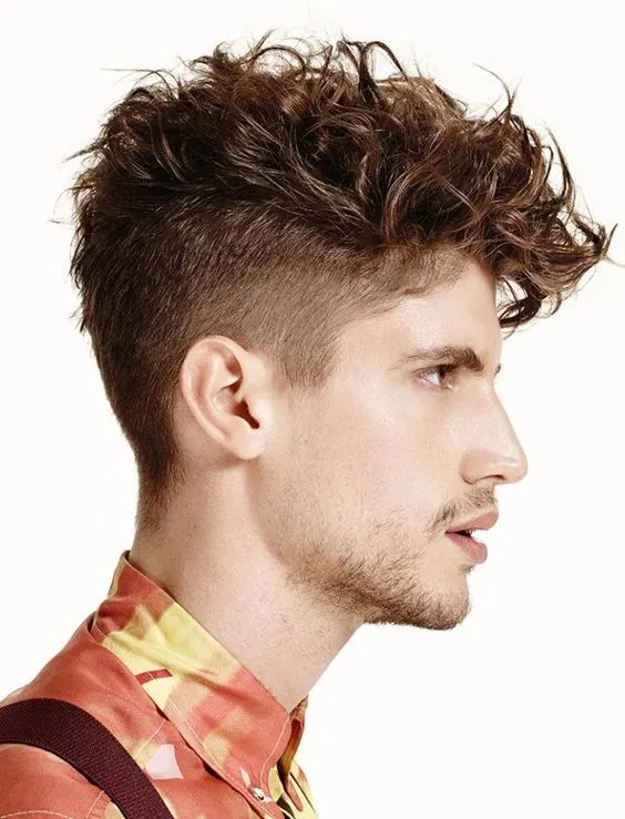 taper fade on curly hair for men