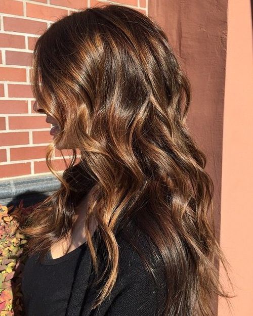 Golden light with medium and chocolate brown hairstyles