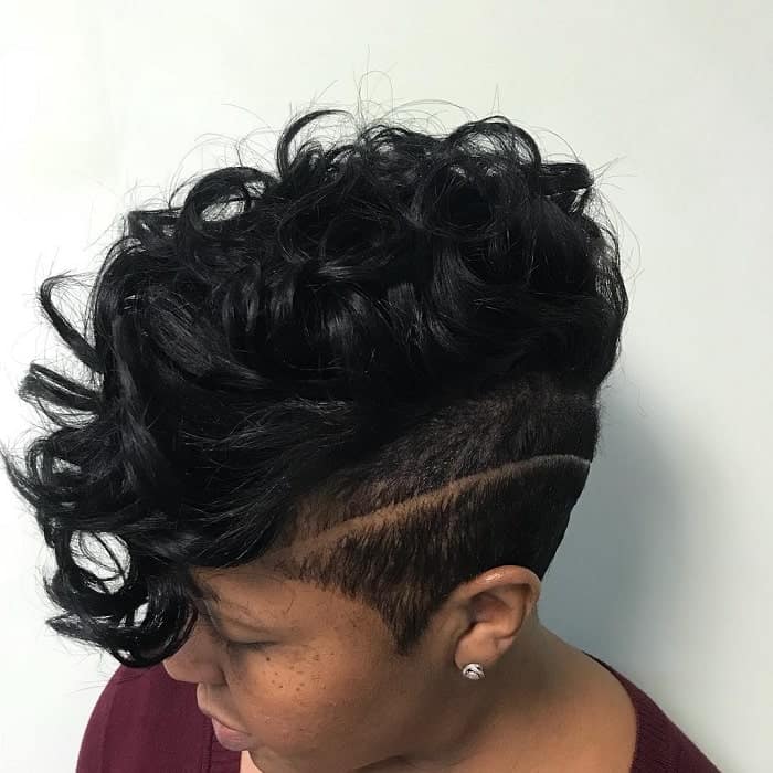 curly mohawk with 27 piece weave