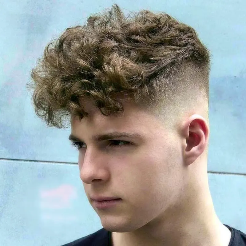 short wavy hair with fade and undercut