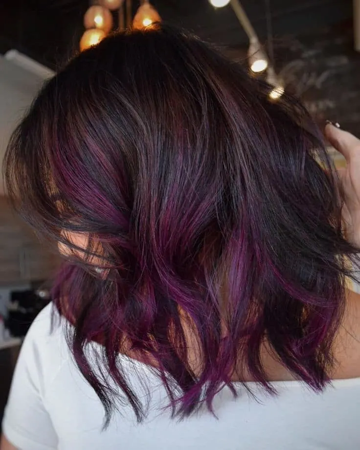 Purple Balayage hair color you love 