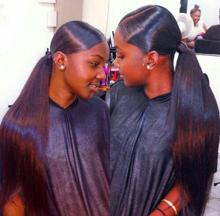Long Weave Ponytail hairstyle for black girl 