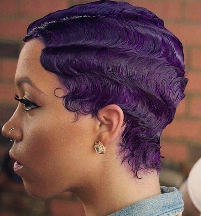 Purple color Short Flair hair