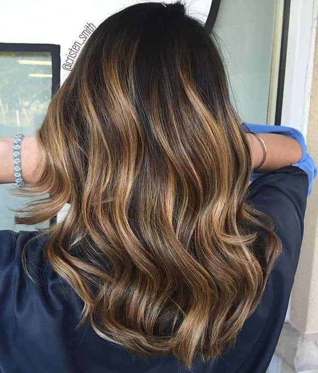 Caramel highlights for dark hair  honey balayage for black hair  Black  hair balayage Honey hair Balayage hair caramel