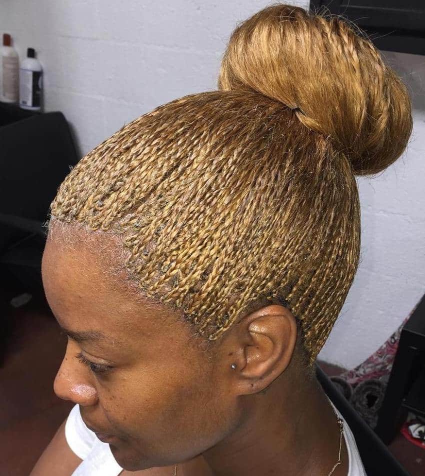 Blonde Micro Braids Hairstyles