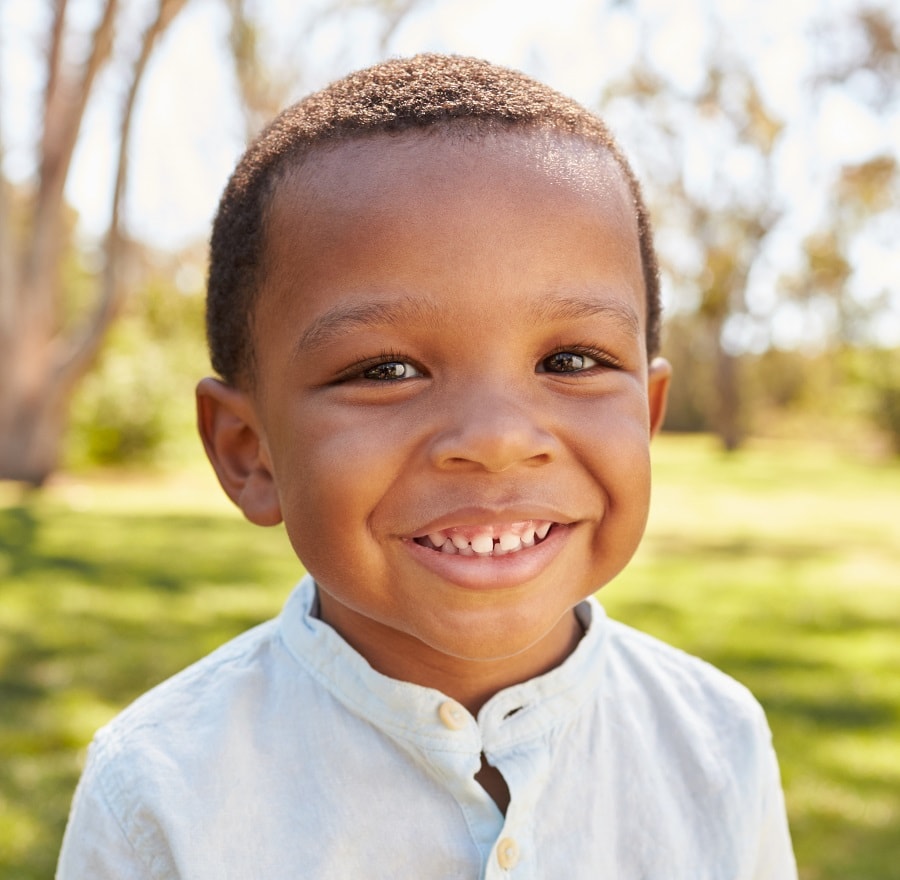 3 year old black boy with short hair