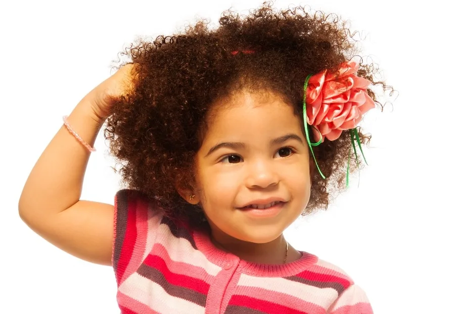 3 year old black girl with afro hair