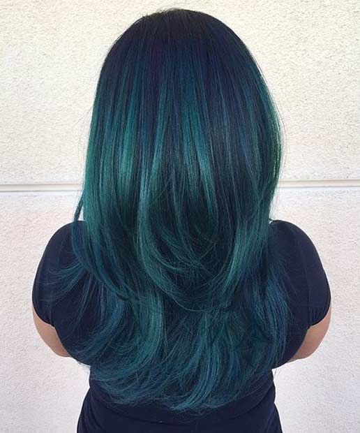 Lowlight Teal Hair Color for women 