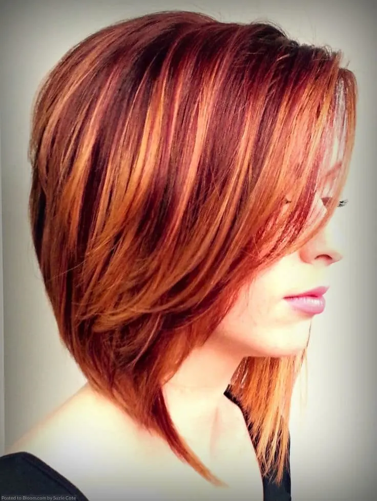 copper with Orange highlights hair color idea