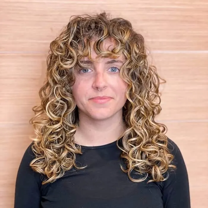 3a Curly Hair with Bangs