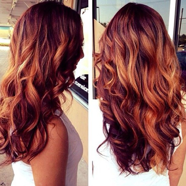 blonde with copper red hair color