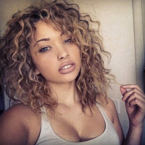 young girl curly hair color idea