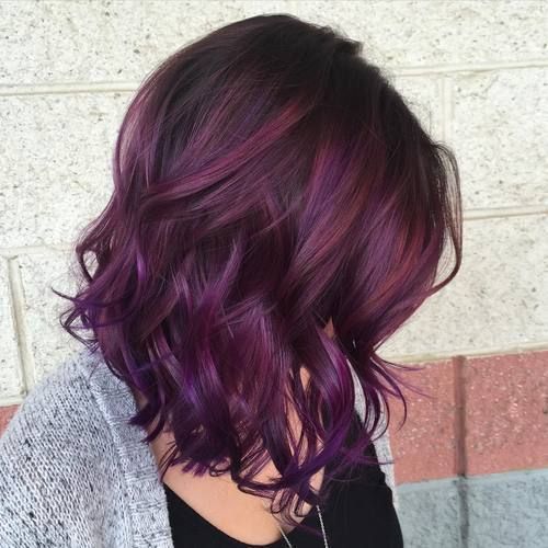 Purple Ombre plum hairstyle for girl...
