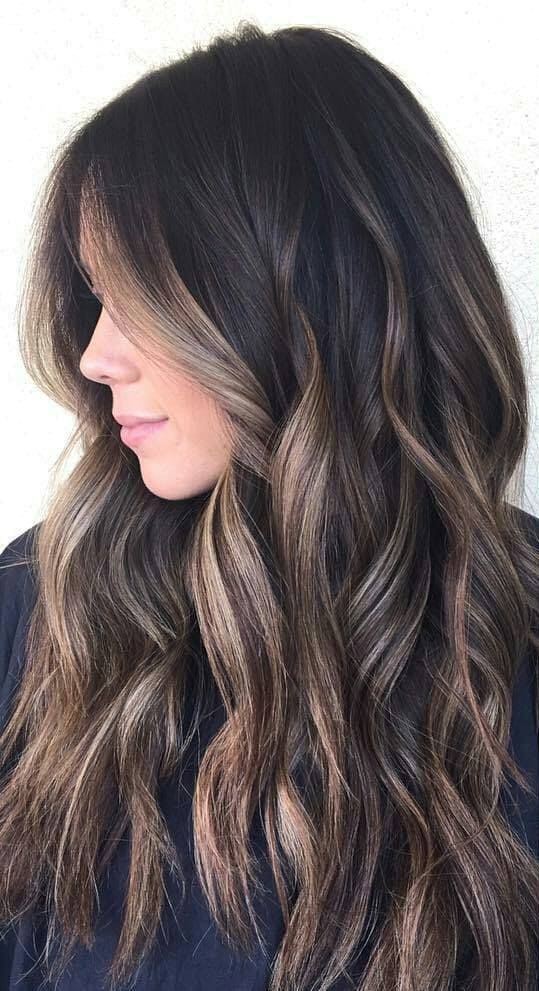 Vanilla with Brunette Balayage hair color