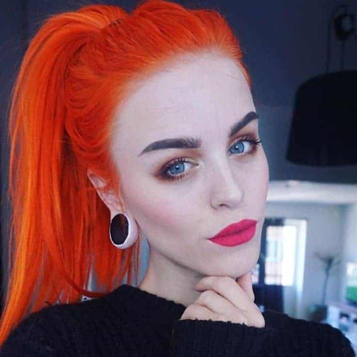 Neon Red Hairstyle