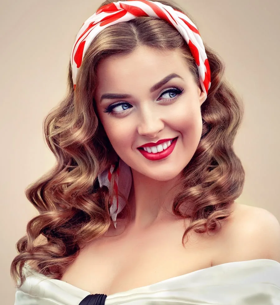 40s long hairstyle with hollywood waves