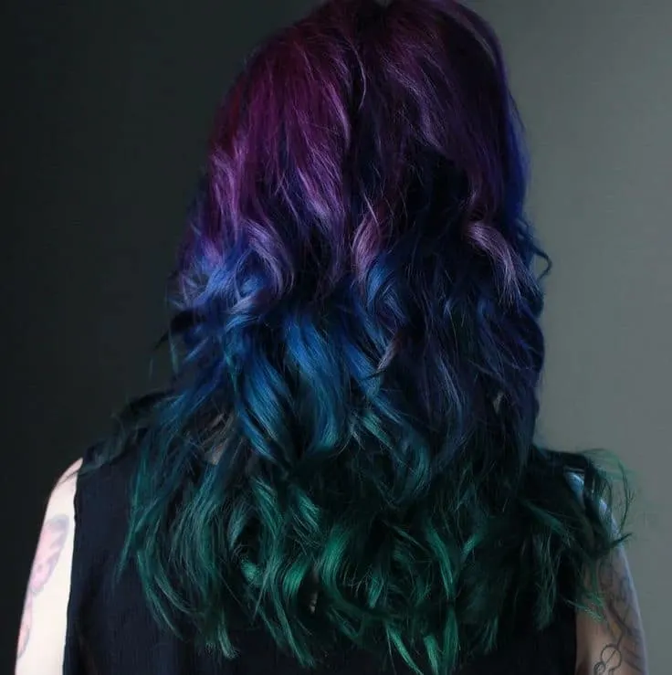 traditional Peacock Hair Color for girl