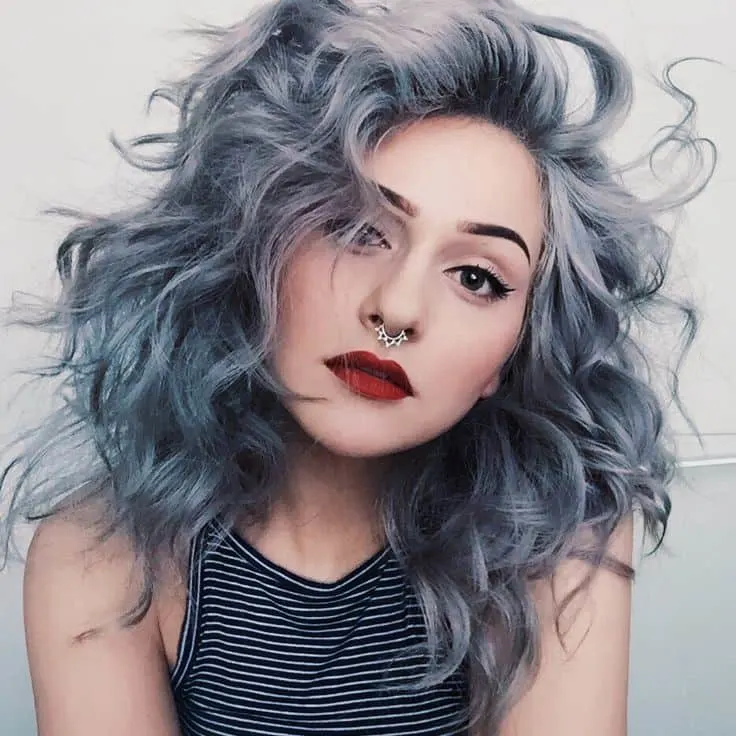 Blue and White Hairstyle