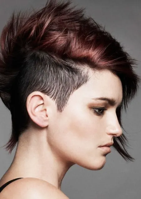 Side Swept punk hairstyle for girl 