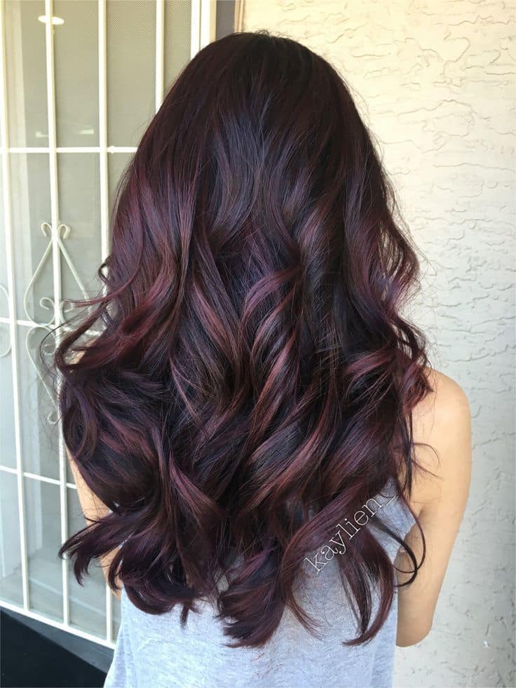Violet Purple Balayage hair color for girl