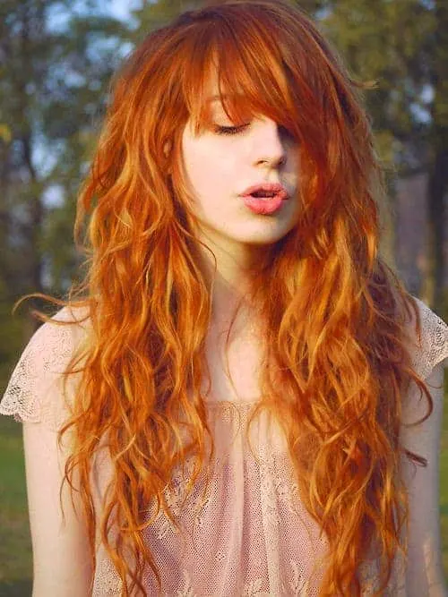 Red-Orange gorgeous curly hairstyle