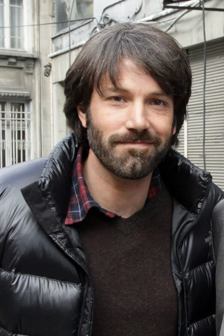 Very Short Affleck Beard with long hair