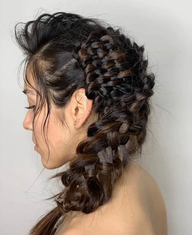 5 strand braids with weave 