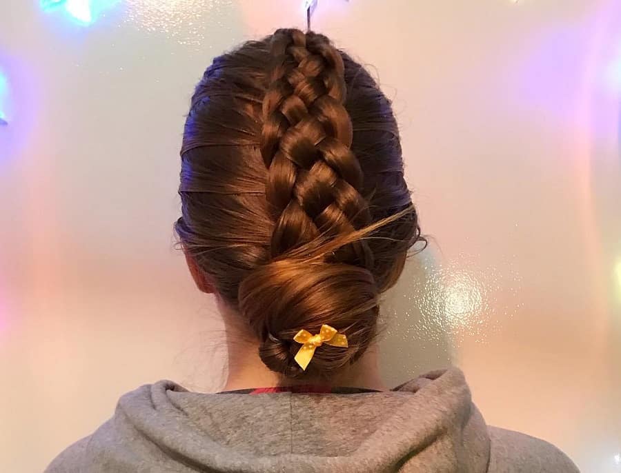 5 strand braids with bun