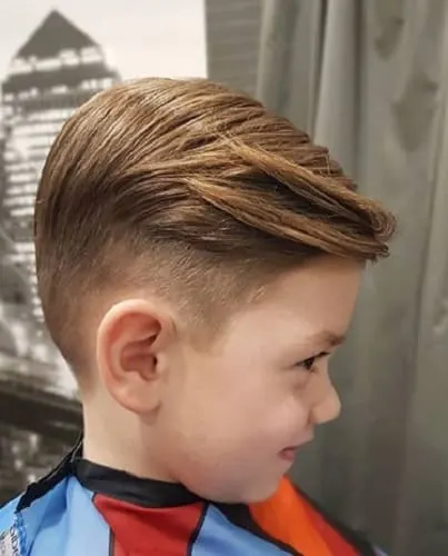 5 year boy's side swept hairstyle