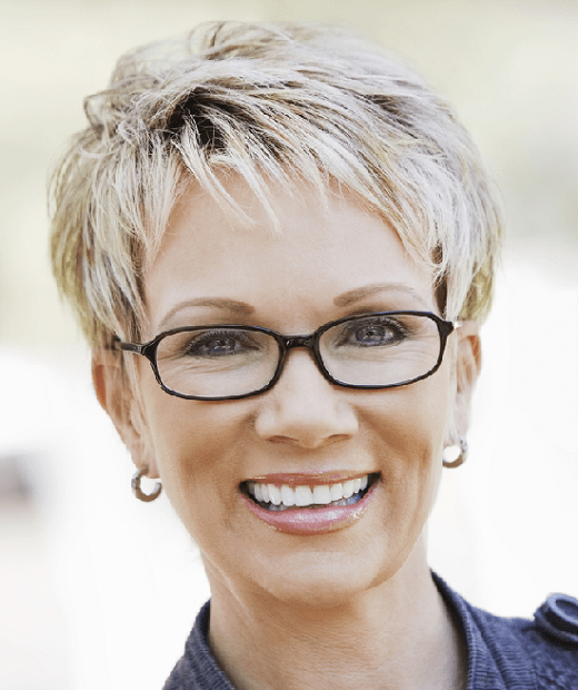 Short Hair With Glasses Over 50