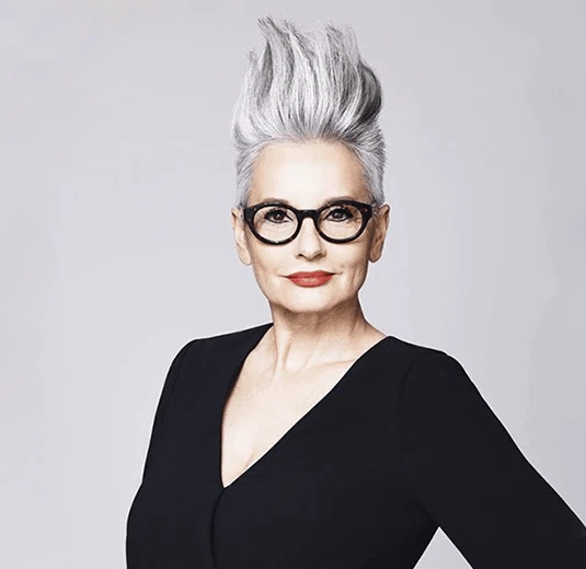faux hawk for women with glasses