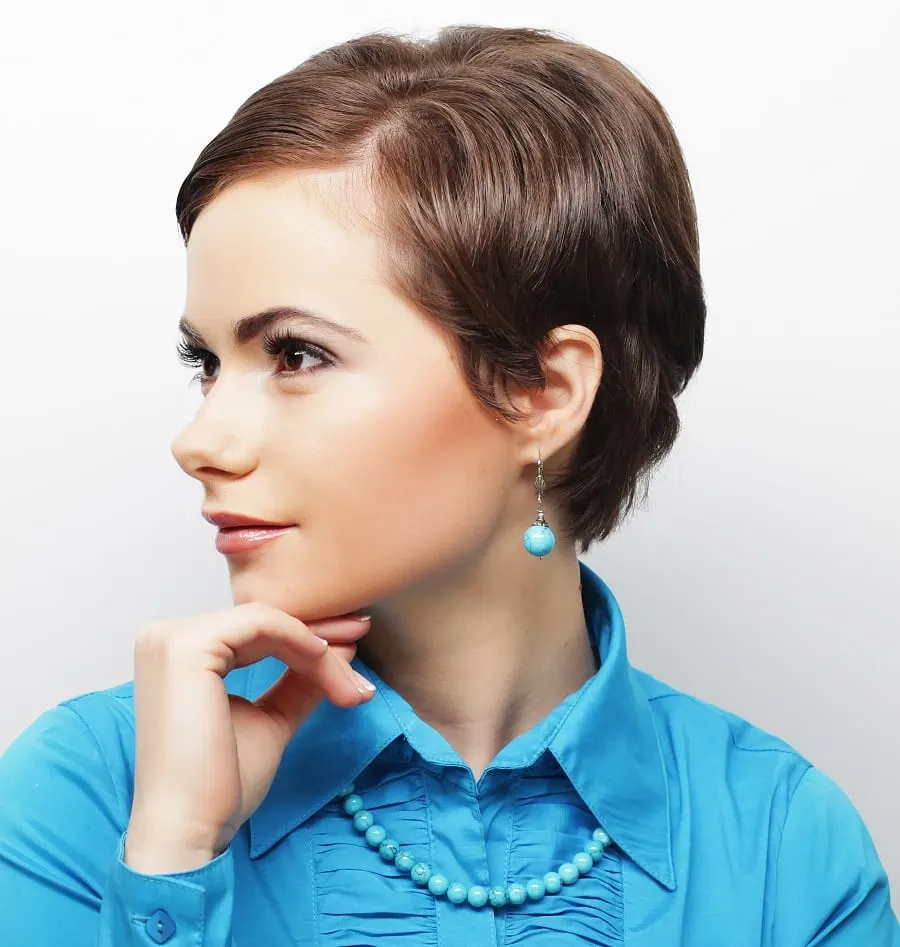 50s pixie cut with side part