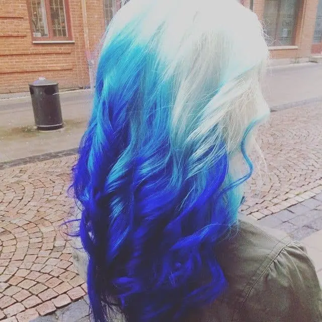 Blue and White ombre Hairstyle