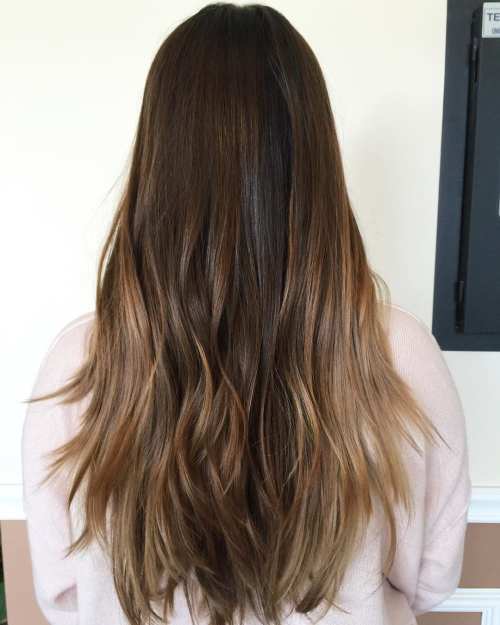 Golden Brunette Balayage hairstyle for girl