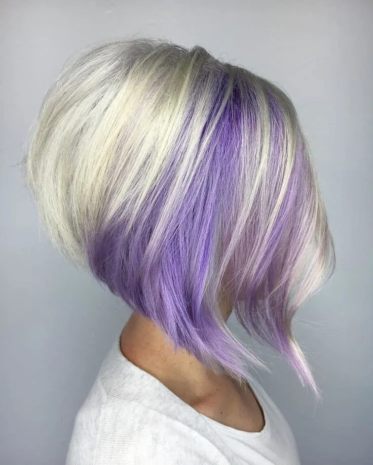 Blonde and purple hair