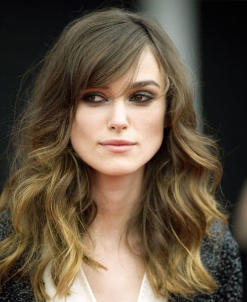 Ombre Long curly with bangs hairstyle 
