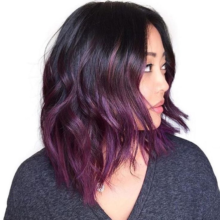 purple ombre colors for medium length hair