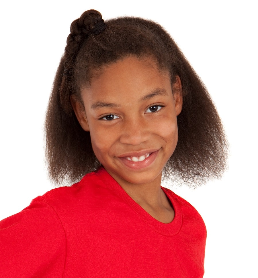 8 year old black girl half up hairstyle