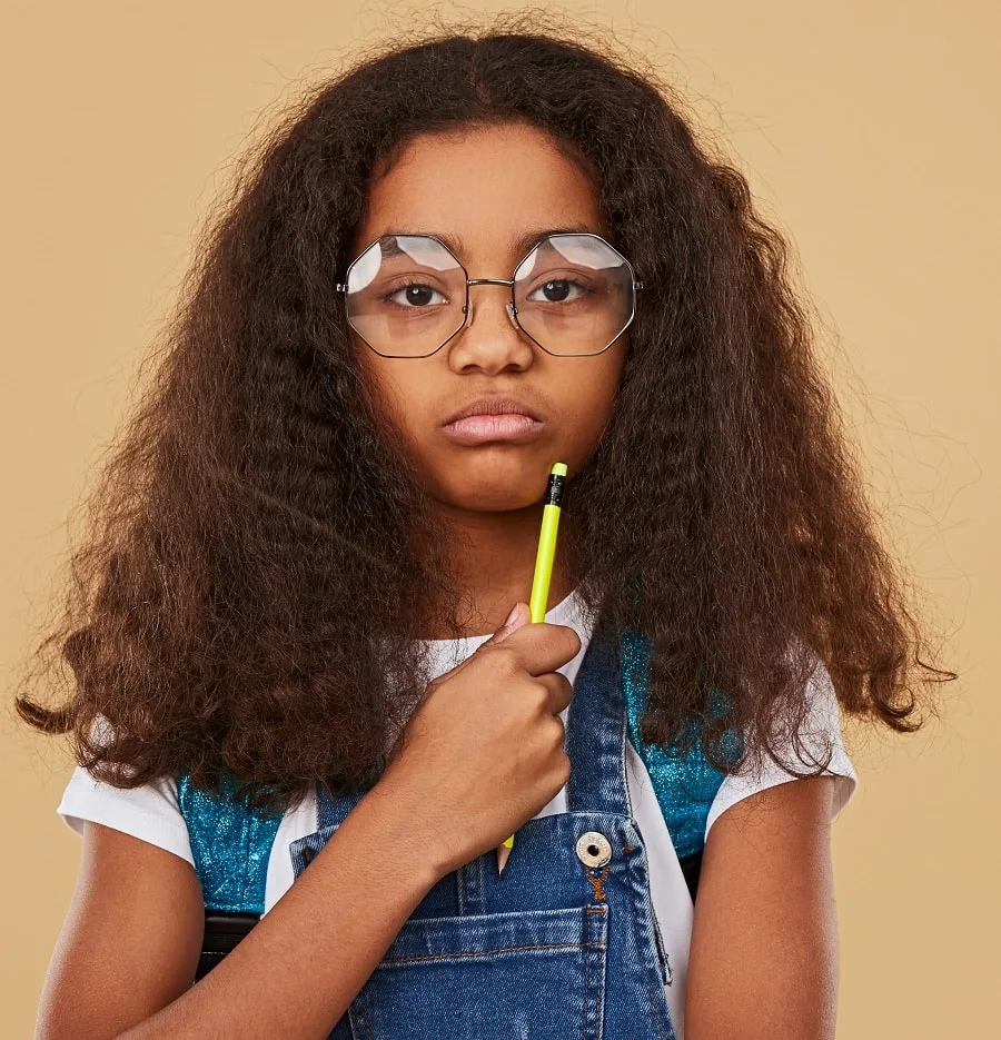 8 year old black girl middle part hairstyle