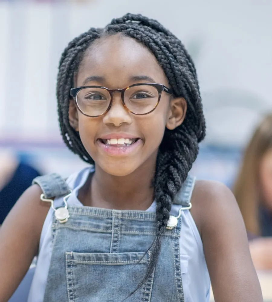 8 year old black girl with fishtail braid