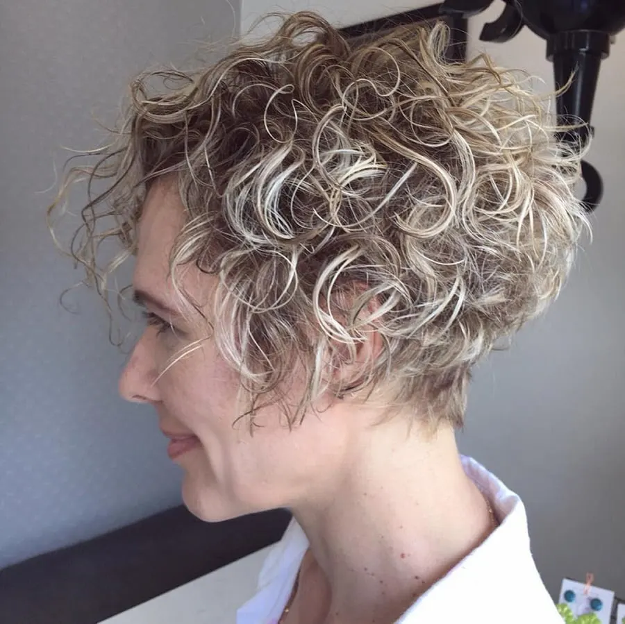 80s curly wedge cut