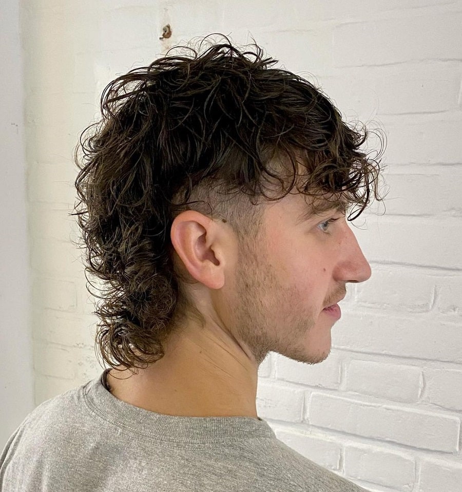 80s mullets for men with curly hair