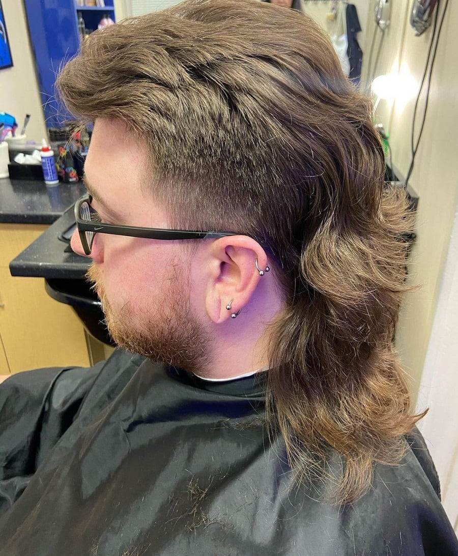 80s mullet for men with long hair