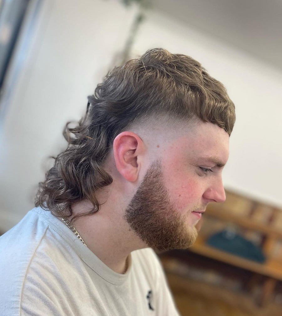 80's mullet with fade