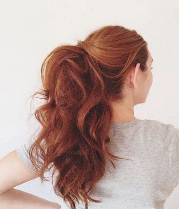 80s wavy ponytail from women