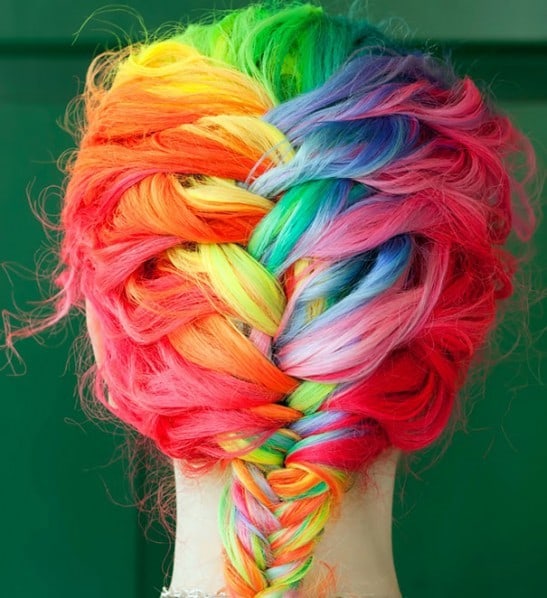 beautiful braid Multicolored Hairstyles 