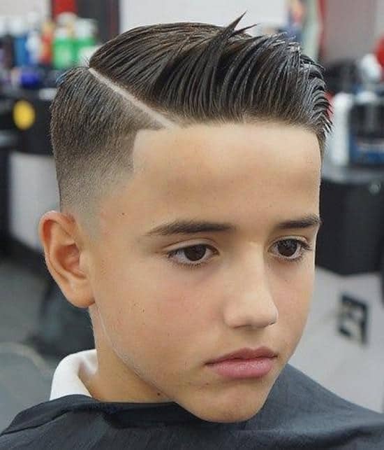 Slicked Back Hair with Shaved Sides for Little boys
