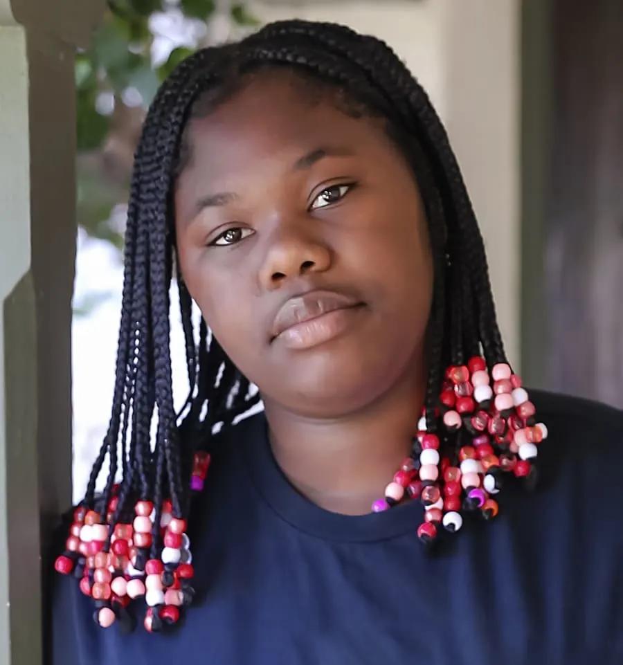 90s braids with beads