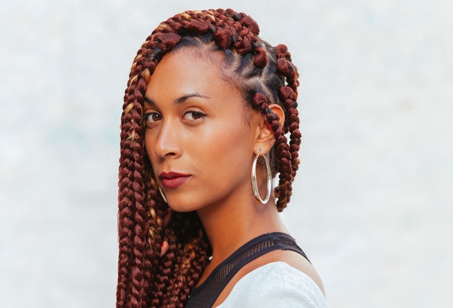 90s dookie braids hairstyle for black hair
